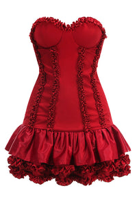 Aurdex Strapless Ruffle-trim Mini Dress