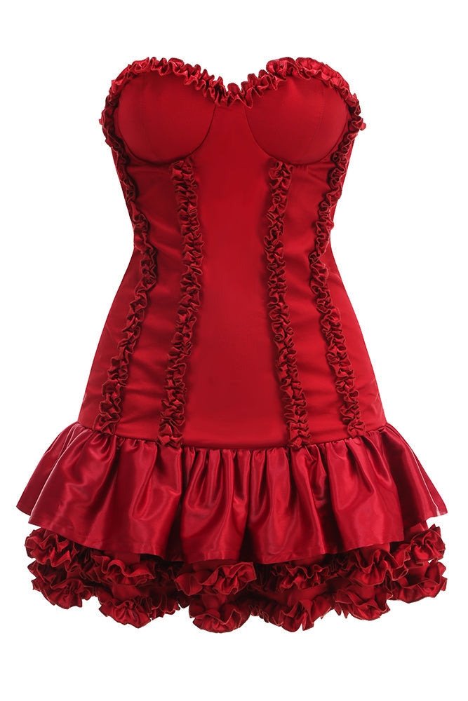 Aurdex Strapless Ruffle-trim Mini Dress