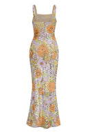 Ashhelm Strappy Sequin Floral-Embroidered Maxi Dress
