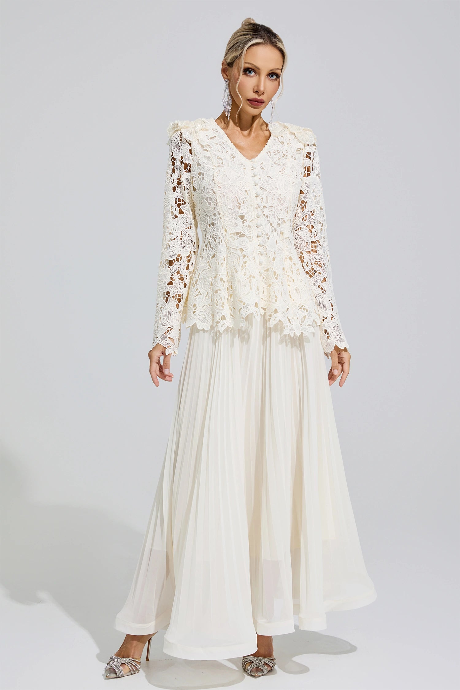 Fumiye Apricot Pleated Set