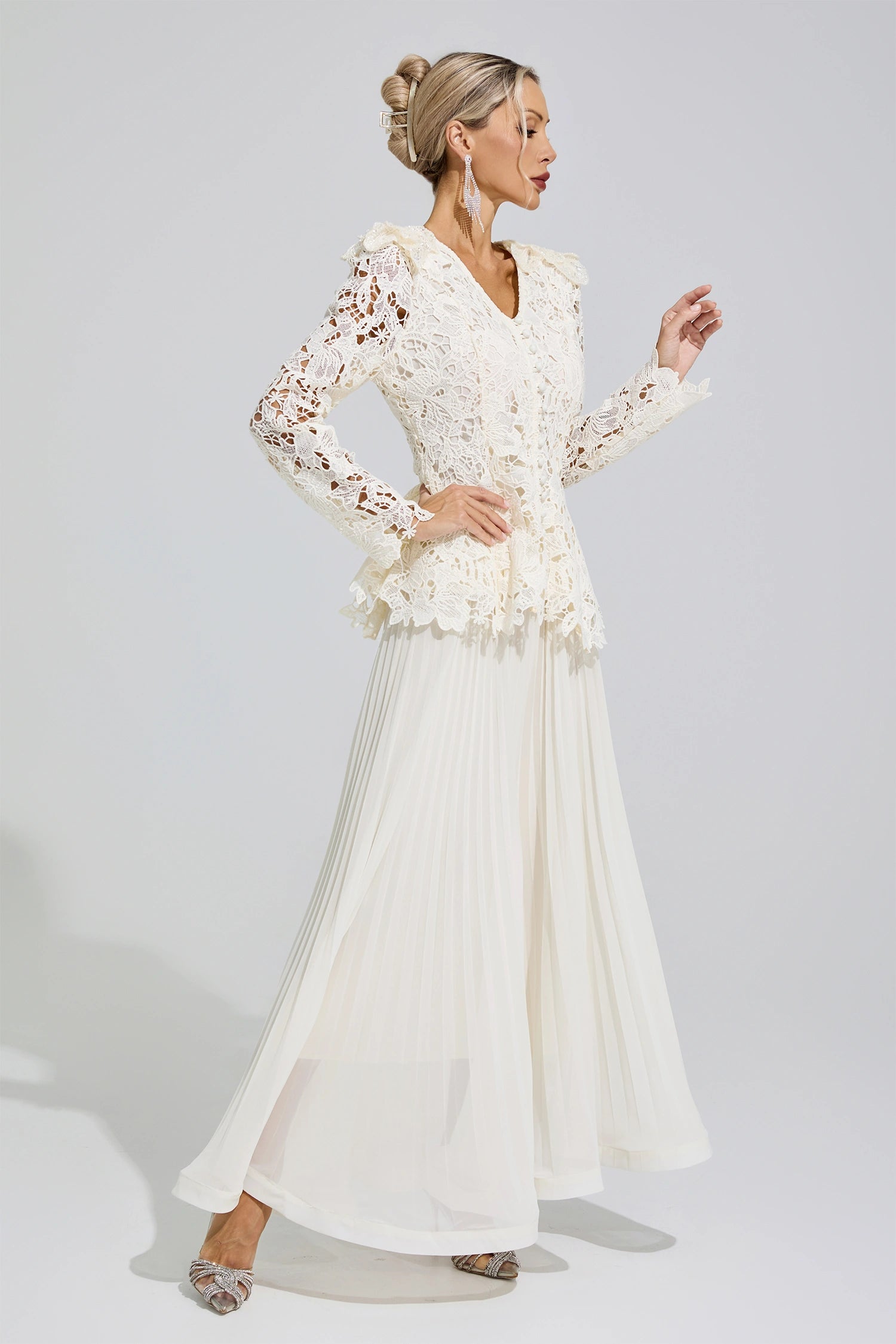 Fumiye Apricot Pleated Set