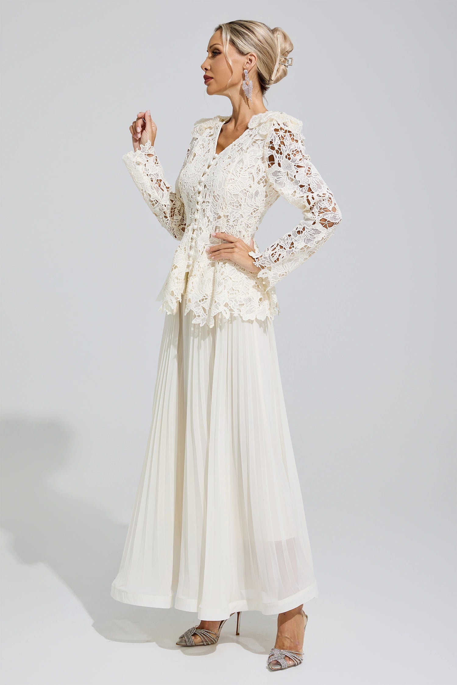 Fumiye Apricot Pleated Set