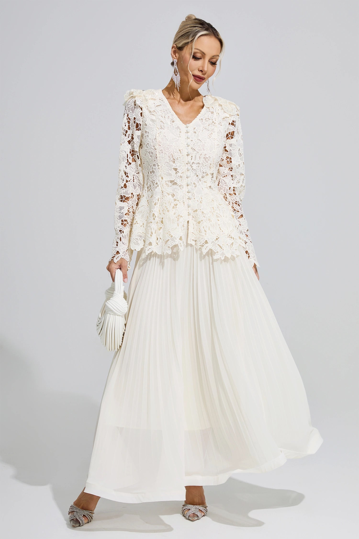 Fumiye Apricot Pleated Set