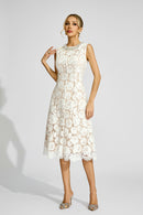 Fyraza Lace Embellished Maxi Dress In White