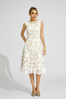 Fyraza Lace Embellished Maxi Dress In White