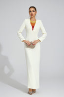 Zorveth Ivory Diamond Maxi Dress