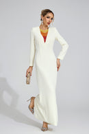 Zorveth Ivory Diamond Maxi Dress