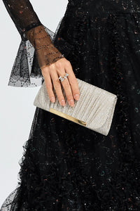 Naelric Silver Clutch Bag