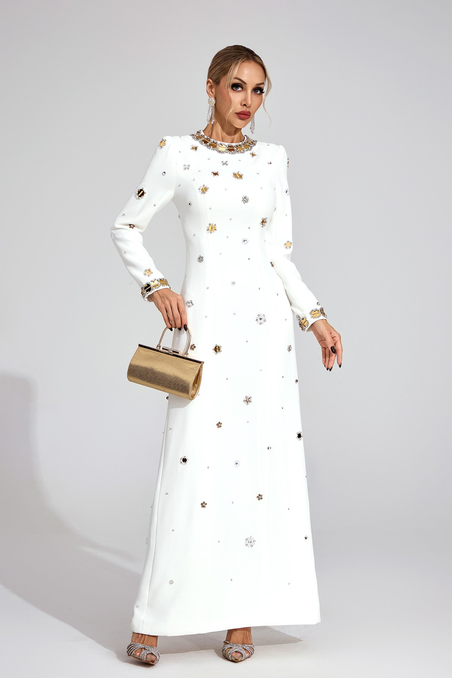 Barkley Star Maxi Dress In White