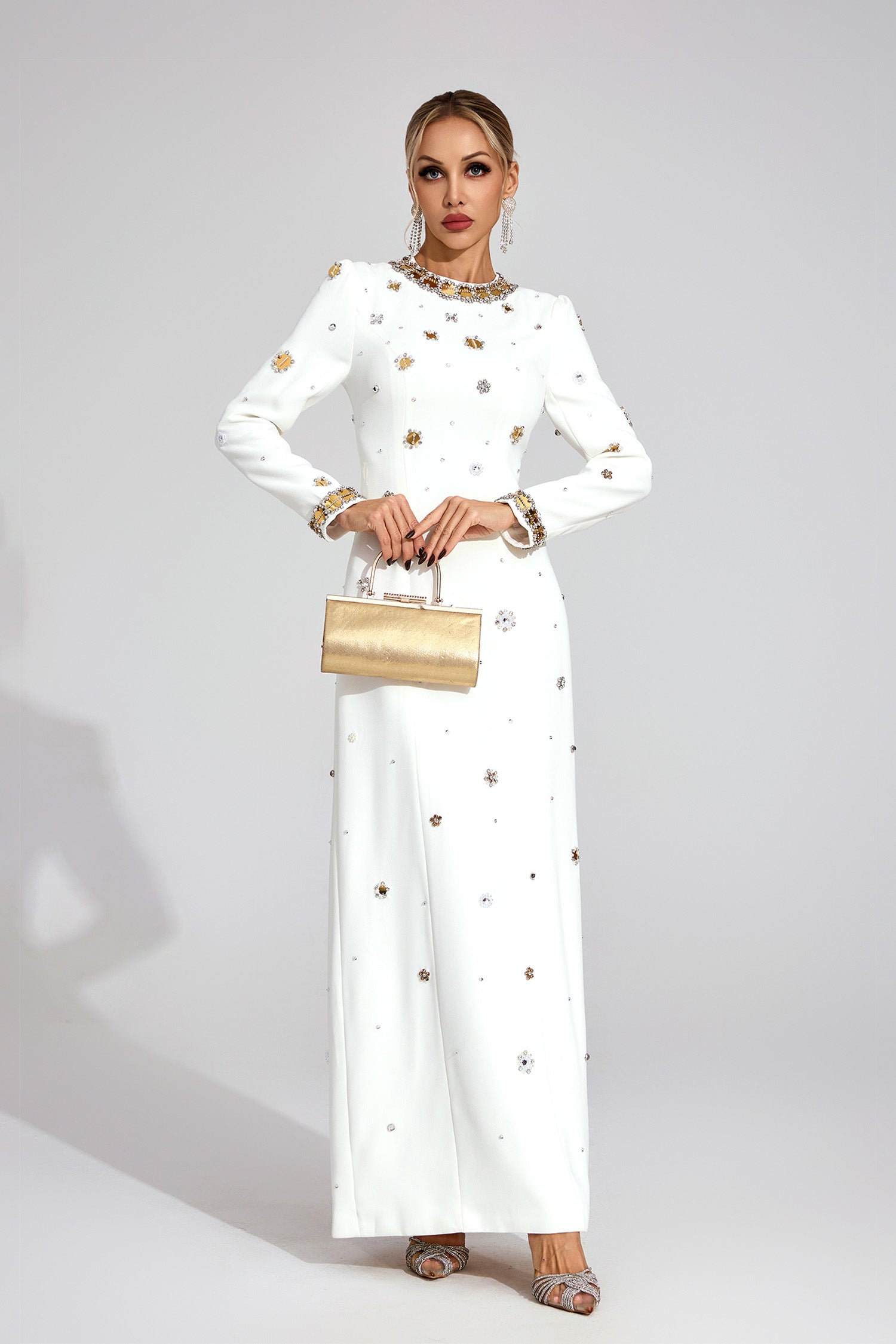Barkley Star Maxi Dress In White