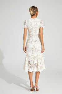 Daldris Lace Mermaid Dress In Apricot