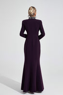 Wystarion Deep Purple Diamond Maxi Dress