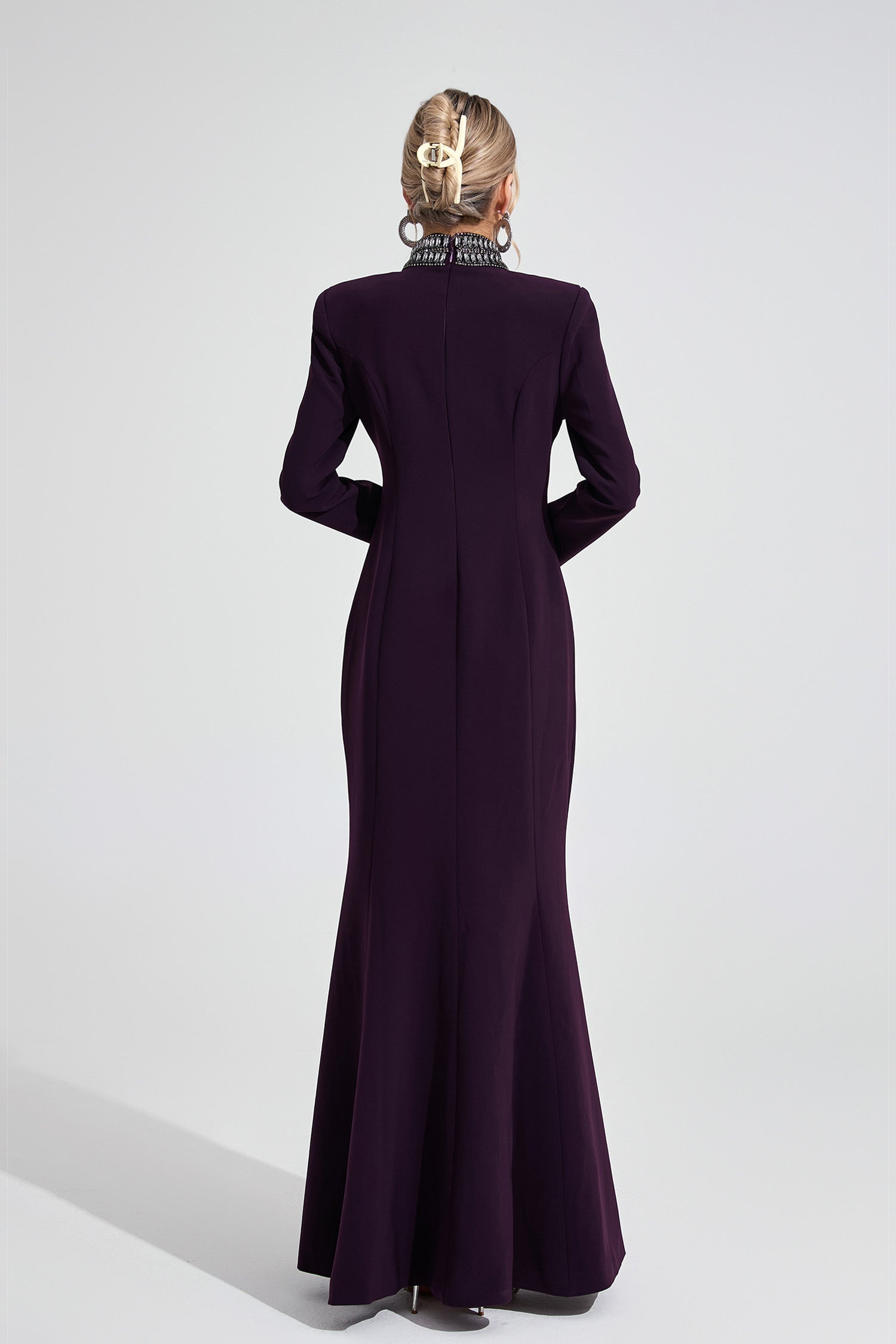 Wystarion Deep Purple Diamond Maxi Dress