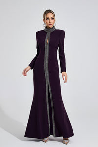 Wystarion Deep Purple Diamond Maxi Dress