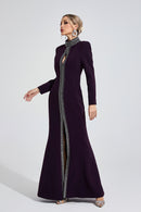 Wystarion Deep Purple Diamond Maxi Dress