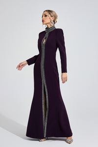 Wystarion Deep Purple Diamond Maxi Dress