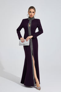 Wystarion Deep Purple Diamond Maxi Dress