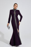 Wystarion Deep Purple Diamond Maxi Dress