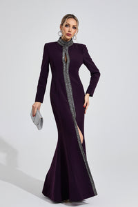 Wystarion Deep Purple Diamond Maxi Dress