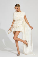 Dyvra Draped Mini Dress In Apricot