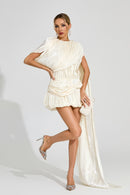 Dyvra Draped Mini Dress In Apricot