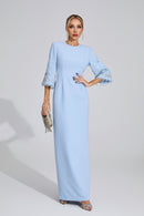 Eirny Diamond Maxi Dress In Light Blue