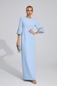 Eirny Diamond Maxi Dress In Light Blue