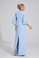 Eirny Diamond Maxi Dress In Light Blue