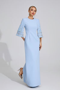 Eirny Diamond Maxi Dress In Light Blue