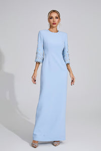 Eirny Diamond Maxi Dress In Light Blue