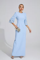 Eirny Diamond Maxi Dress In Light Blue