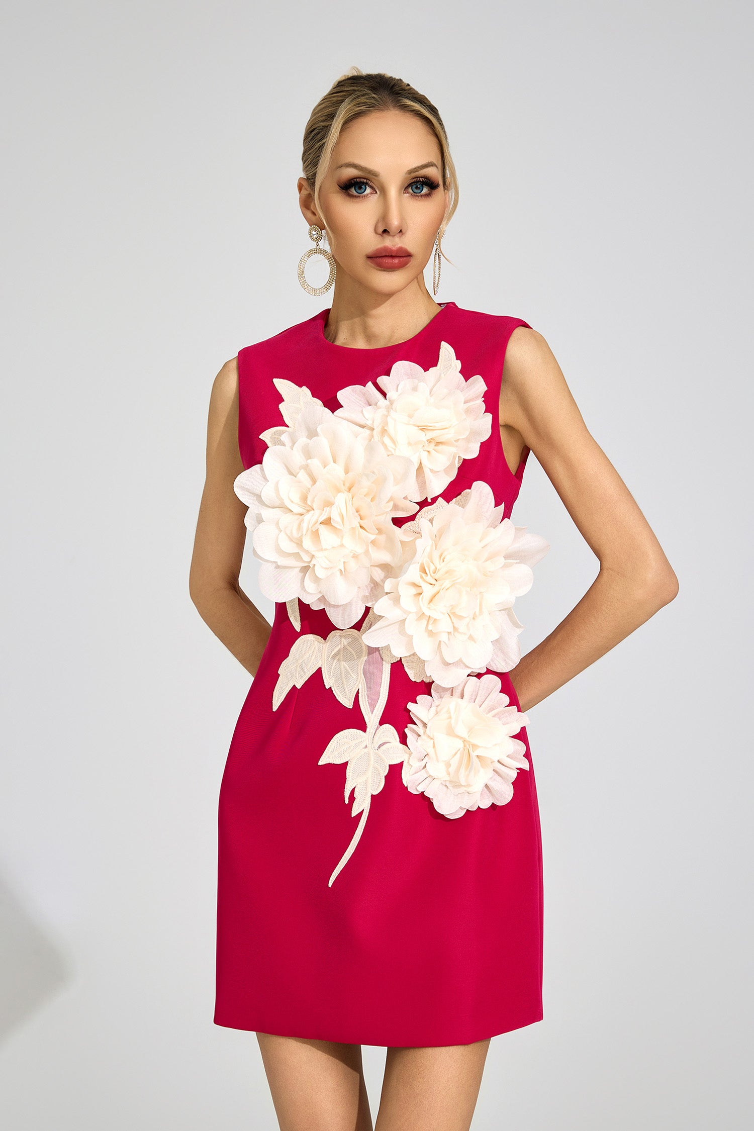 Drynex Red Floral Midi Dress