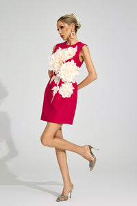 Drynex Red Floral Midi Dress