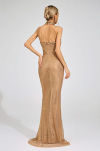 Haveron Apricot Mermaid Maxi Dress