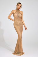 Haveron Apricot Mermaid Maxi Dress