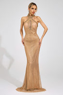 Haveron Apricot Mermaid Maxi Dress