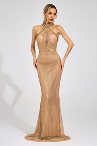 Haveron Apricot Mermaid Maxi Dress