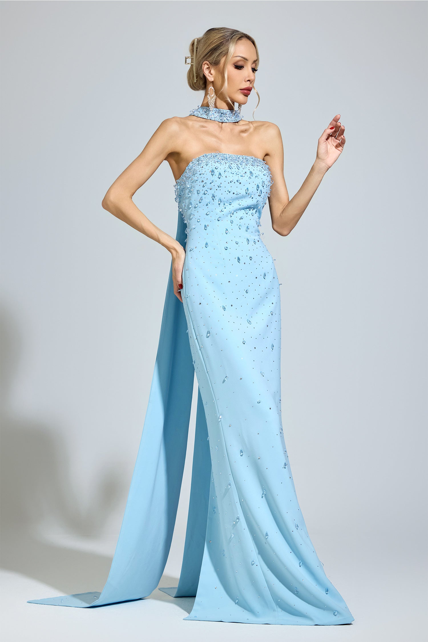Arxelle Blue Evening Gown