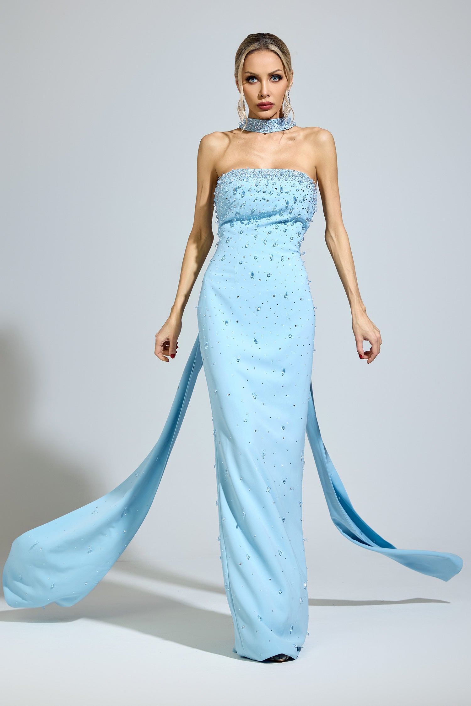 Arxelle Blue Evening Gown