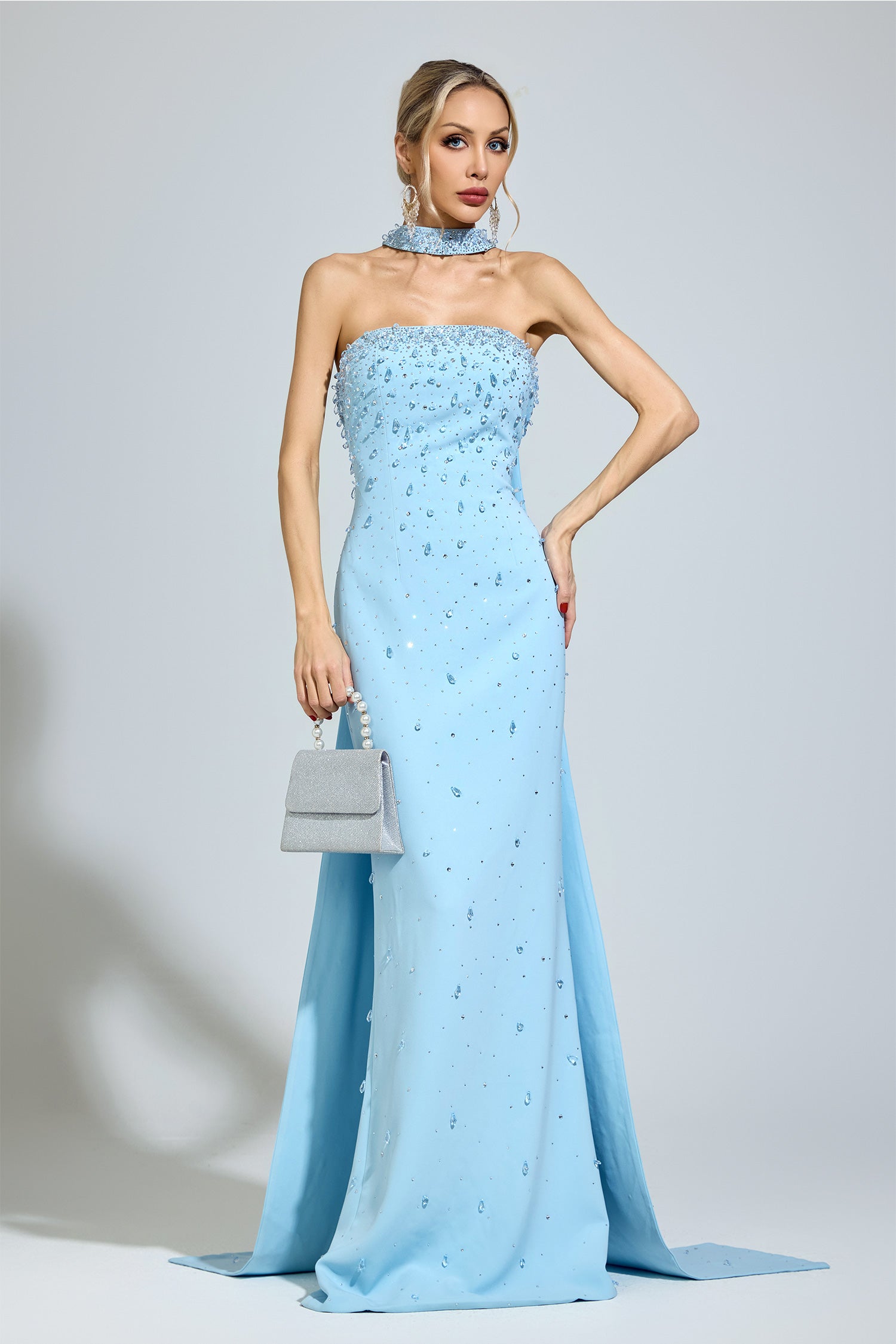 Arxelle Blue Evening Gown
