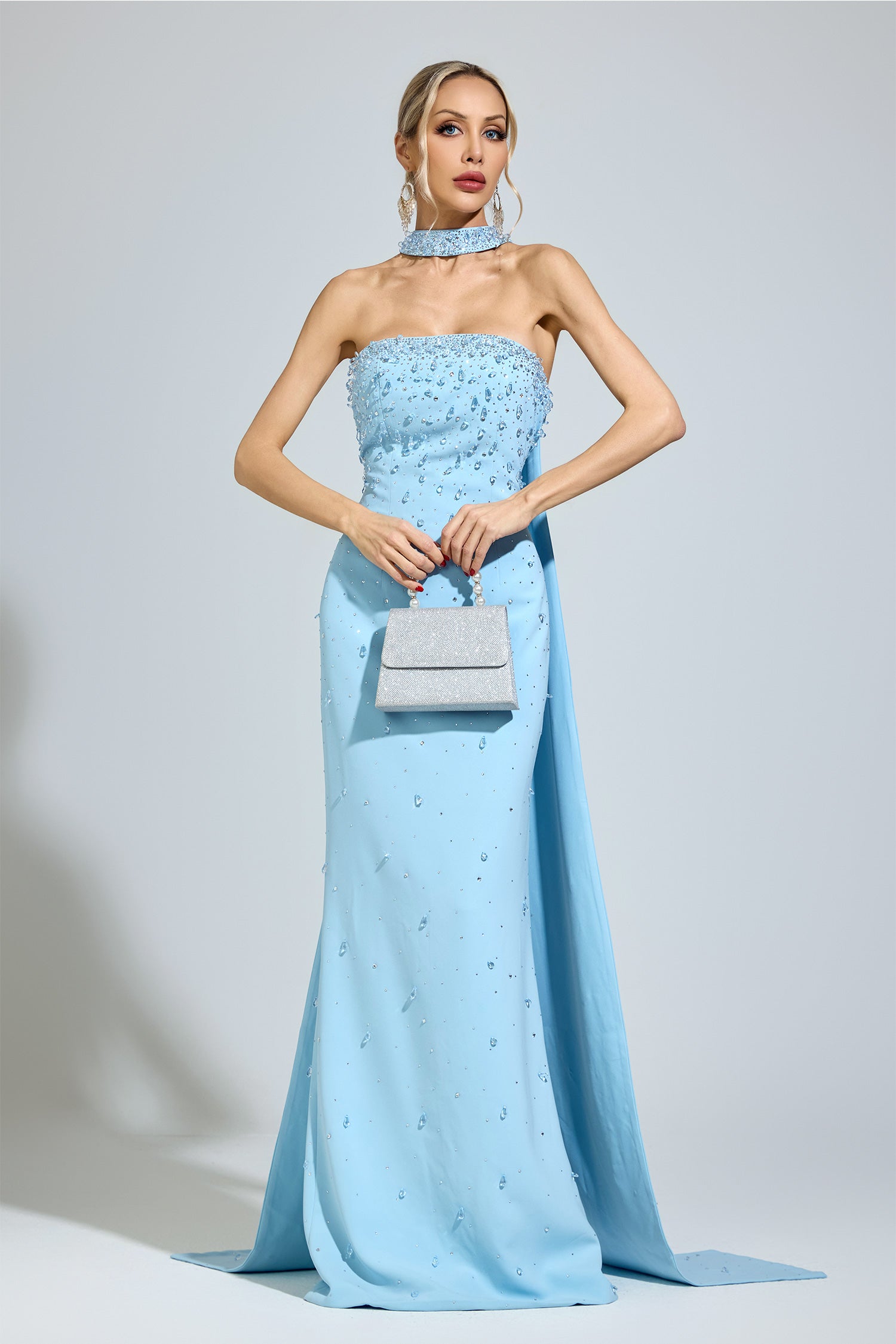 Arxelle Blue Evening Gown