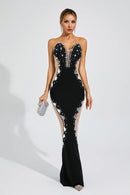 Toynbee Black Diamond Mesh Bandage Dress-CATCHALL