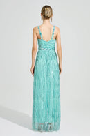 Morthael Green Sequin Maxi Dress