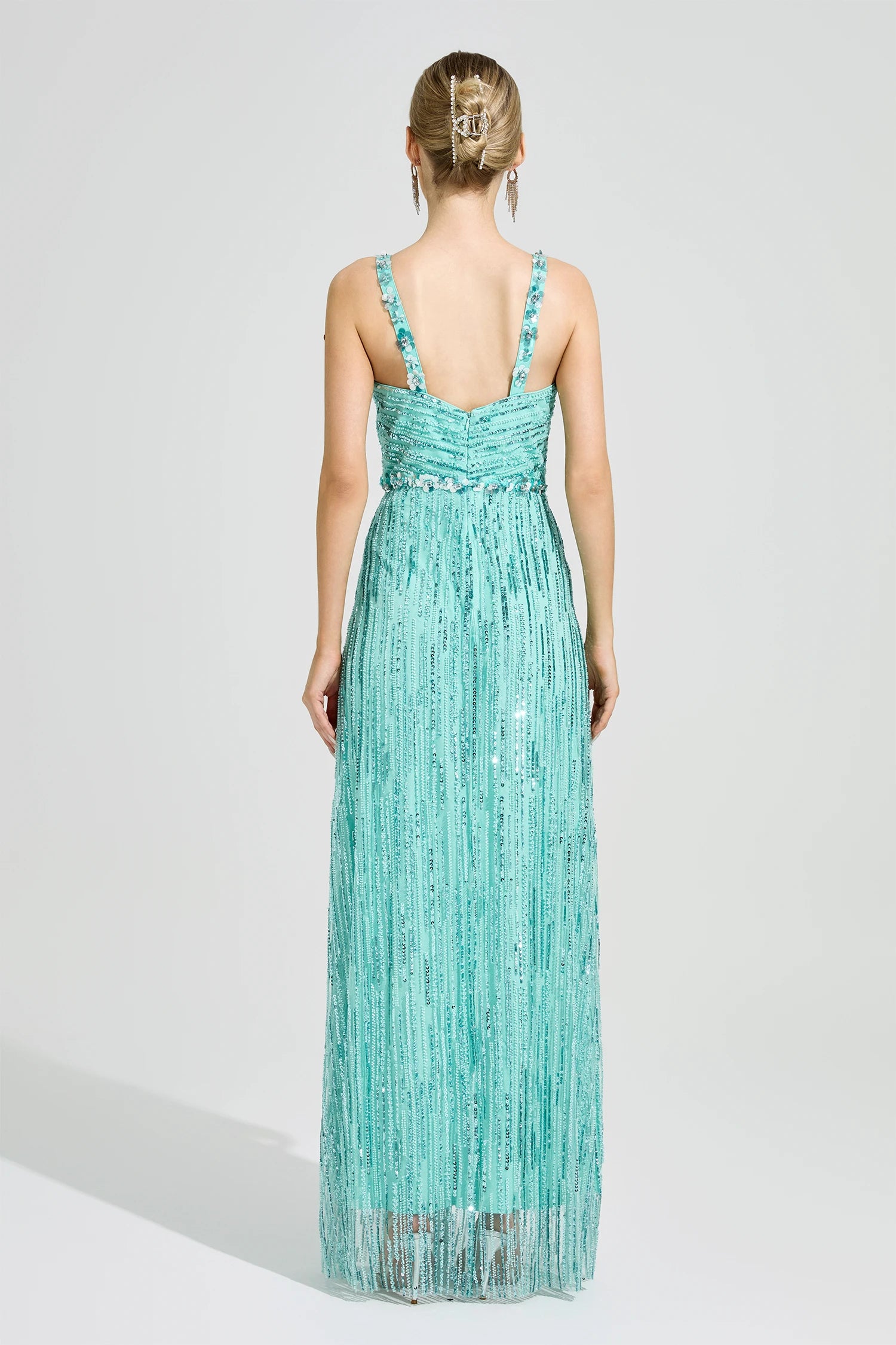 Morthael Green Sequin Maxi Dress