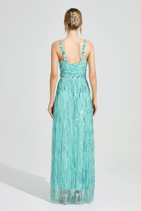 Morthael Green Sequin Maxi Dress
