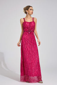 Morthael Pink Sequin Maxi Dress