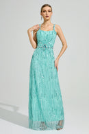 Morthael Green Sequin Maxi Dress