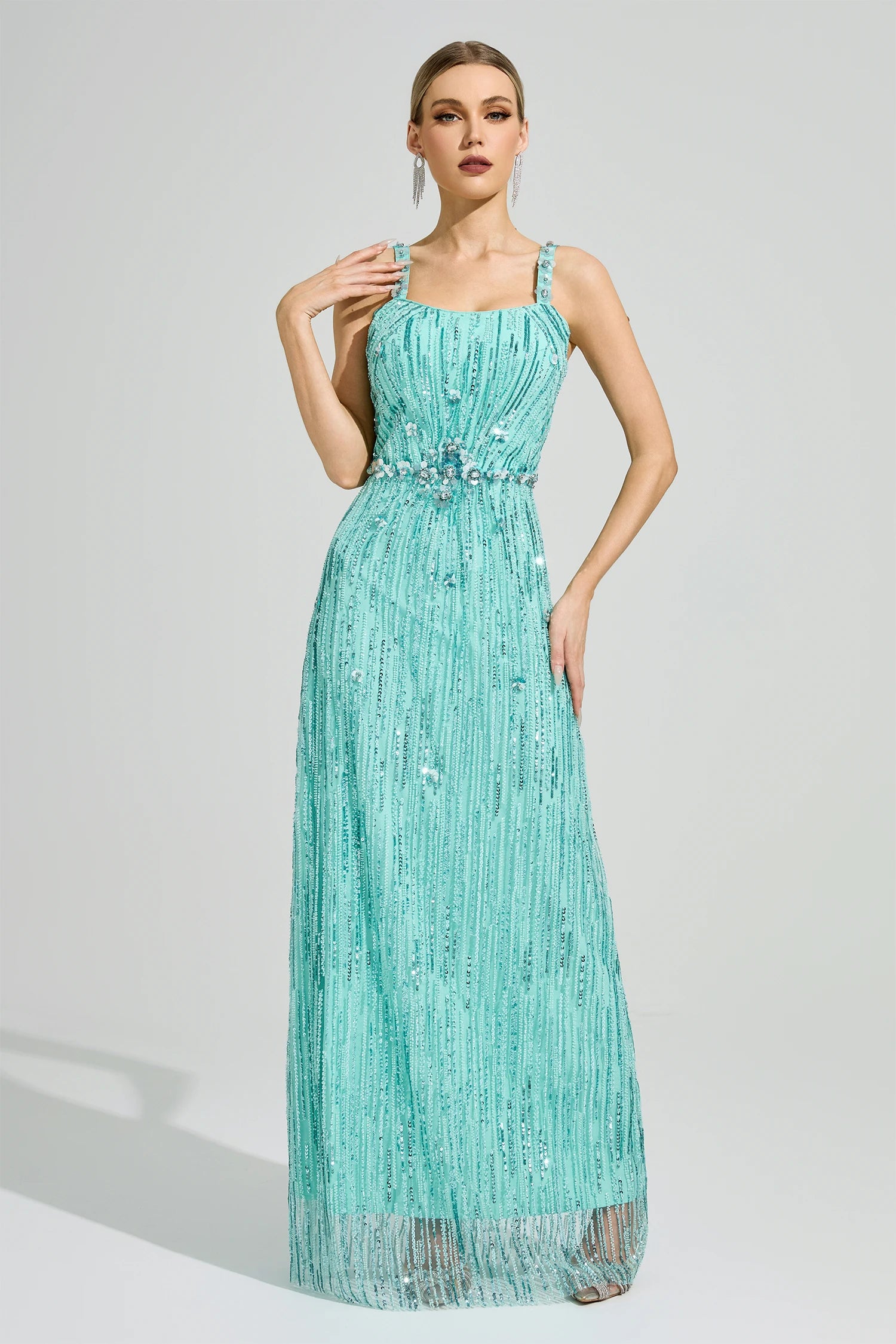 Morthael Green Sequin Maxi Dress