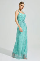 Morthael Green Sequin Maxi Dress