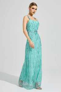 Morthael Green Sequin Maxi Dress